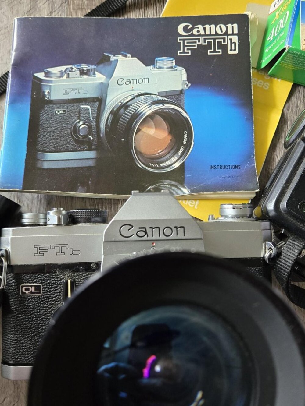 Canon FTb QL SLR Film Camera Vintage 18-28mm Lens Teleconverter Bundle Vintage - Picture 6 of 15